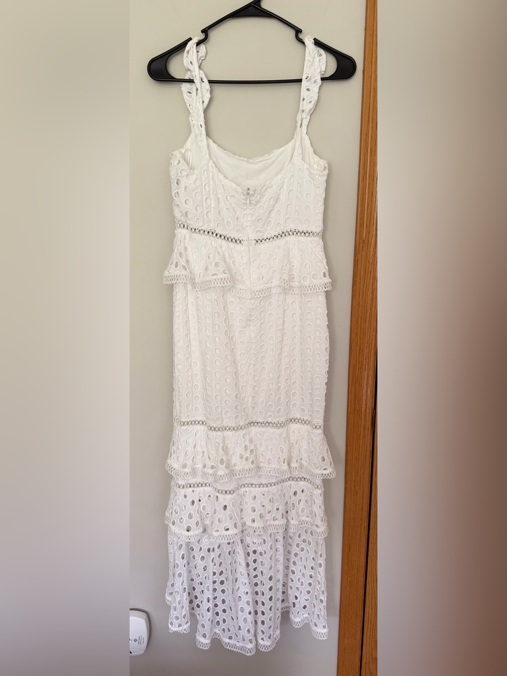 Addison Eyelet Ruffle Midi Dress - White - Picture 6 of 10